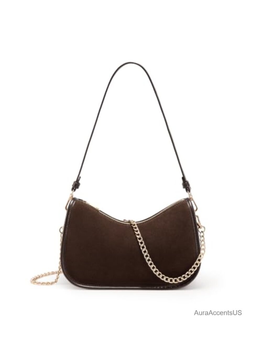 KALIDI Faux Suede Shoulder Bag Crossbody Fall Purse Zipper Handbag